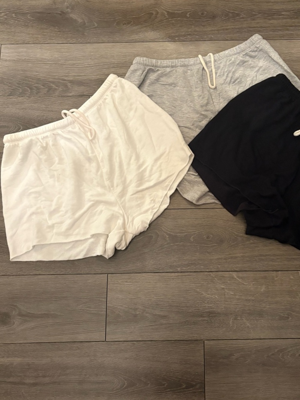 Aerie 2pairs Cotton Blend Lounge Shorts - White,Gray only (Black is sold) - Picture 4 of 4